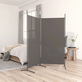 Divisorio A 2 Pannelli Antracite 175x180 Cm Tessuto /