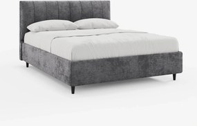 ONYX letto imbottito con vano contenitore e testiera verticale in tessuto certificato Oeko-Tex®