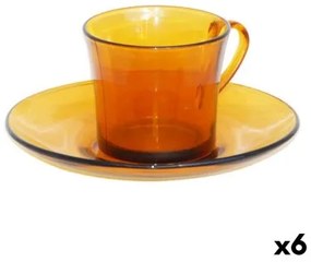 Tazza con Piatto Duralex 9006DS12A0111 Ambra 180 ml (6 Unità)