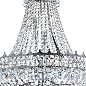 Lampadario Classico Versailles Acciaio Cromo Vetro 13 Luci E14