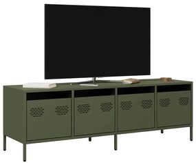 Mobile Tv Verde Oliva 135x39x43,5cm Acciaio Laminato A Freddo /