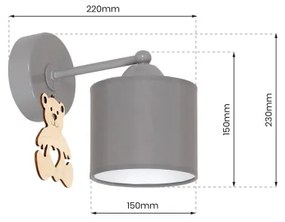 Applique per bambini BEAR 1xE27/60W/230V