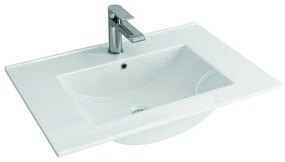 Kamalu - lavabo da incasso 76cm per mobile in ceramica bianca |litos-k7075