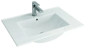 Kamalu - Lavabo da incasso 76cm per mobile in ceramica bianca |Litos-K7075