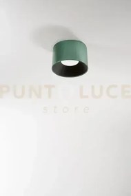 Plafoniera in metallo verde lucido hole led 24w cct 2700k 3000k 400...
