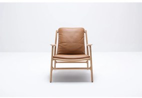 Poltrona in pelle di colore marrone-naturale Dedo - Gazzda