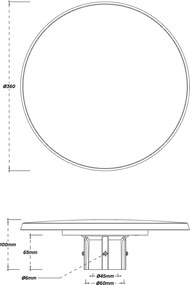 Lampione LED Circolare Nero 30W 50W 70W IP65 CCT Bianco Variabile Colore Bianco Variabile CCT