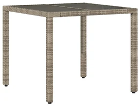 Set da pranzo da giardino 5 pz con cuscini polyrattan e vetro