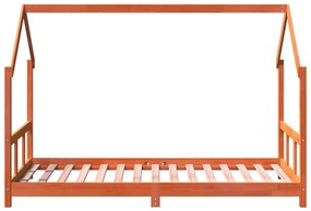 Giroletto per bambini marrone cera 90x190cm legno massello pino