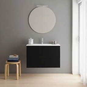 Mobile sottolavabo e lavabo Pull per vasca centrale grigio grafite opaco in mdf L 80 x H 56 x P 46 cm 2 cassetti