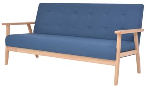 Divano A 3 Posti İn Tessuto Blu /
