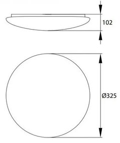 Plafoniera LED 24W IP44 Ø325mm Sensore Microonde da soffitto e parete Colore  Bianco Naturale 4.000K