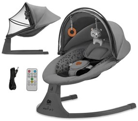 KINDERKRAFT - Altalena per bambini con melodia 2in1 LUMI 4xAAA grigio scuro