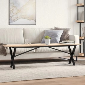 Tavolino Salotto Telaio A X 160x40x45 Cm Legno Pino E Acciaio /