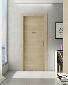 Porta interna a battente REI30S1 Deserto in legno di abete colore olmo chiaro, L 60 x H 210 cm, apertura a sinistra