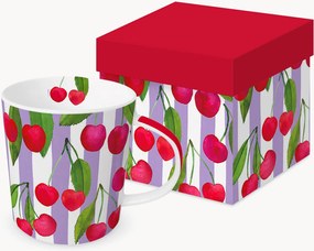 Tazza in New Bone China Cherry & Stripes