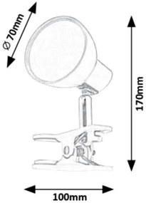 Rabalux 1480 - Lampada LED con Clip NOAH LED/5W/230V
