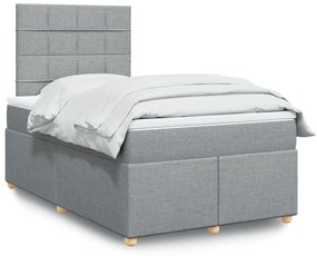 Giroletto A Molle Con Materasso Grigio Chiaro 120x200cm Tessuto /