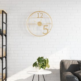 Orologio Da Parete Oro Ø50 Cm İn Ferro /
