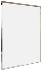 Porta doccia H 200cm, Sp. 8 mm in vetro vetro senza finitura / trasparente profilo nero