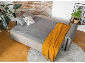 Divano marrone chiaro allungabile/con contenitore e rivestimento in velluto a coste 244 cm Arcadova – ELTAP