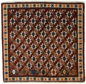 Shiraz Tappeto 70 x 60 Rosso (Iran) Annodato A Mano