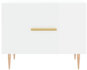 Tavolino da salotto bianco lucido 50x50x40 cm legno multistrato