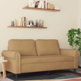 Divano A 2 Posti Marrone 140 Cm İn Velluto /