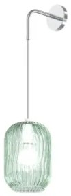 Applique regolabile cromo 1 luce vetro verde 1181cr-a-ve