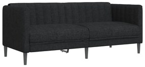 Set di divani 2 pz nero in tessuto