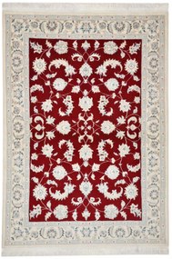 Nain Tappeto persiano 140 x 100 Rosso (Iran) Annodato A Mano