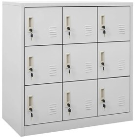 Armadietto Con Chiave Grigio Chiaro 90x45x92,5 Cm İn Acciaio /