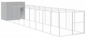 Casetta cani corsa grigio chiaro 214x1069x181cm acciaio zincato