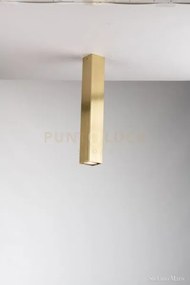 Plafoniera fluke quadrata oro 1 luce attacco gu10 6x6x40cm