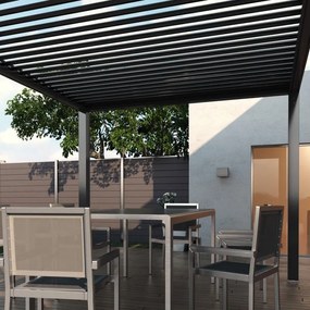 Pergola motorizzata Spell in alluminio struttura grigio L 300 x P 296 x H 244 cm