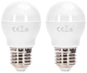 2 PZ Lampada A Led E27 G45 9W 860LM Bianco Freddo 6500K