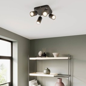 Nowodvorski Lighting Plafoniera Eye Spot 4 luci quadrata, nera