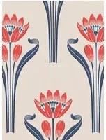 Isidore Leroy Carta da parati Tulipes - Blanc rouge