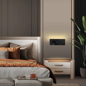 Immax 08287L-LED Applique con ripiano, USB e ricarica wireless LED/3W/230V + LED/3W