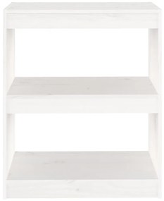 Libreria/Divisorio Bianco 60x30x71,5 cm in Massello di Pino