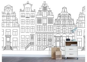 Fotomurale ESTA Case Amsterdam, bianco e nero 139X280 cm