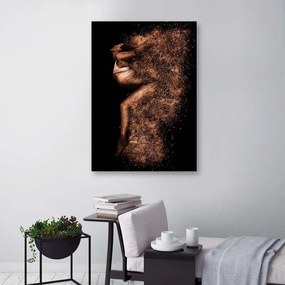 Quadro su tela, Donna in polvere d'oro  Dimensioni 70x100