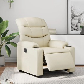 Poltrona Reclinabile Elettrica Crema İn Similpelle /