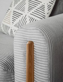 Divano grigio chiaro allungabile/con contenitore e rivestimento in velluto a coste 244 cm Arcadova – ELTAP