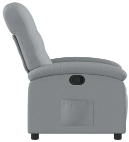 Poltrona reclinabile in tessuto grigio chiaro