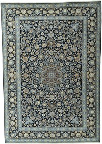 Kashan Tappeto 270x380 Blu (Iran) Annodato A Mano