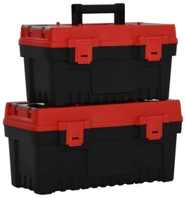Set Cassette Degli Attrezzi 2 Pz Nero E Rosso İn Polipropilene /