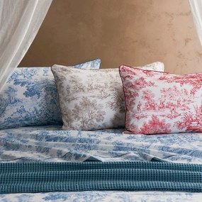 Lenzuola matrimoniali Toile de Jouy Biancoperla in cotone