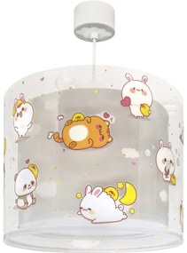 Dalber 41762E - Lampadario per cameretta KAWAII FRIENDS 1xE27/15W/230V grigio