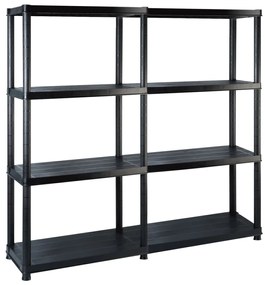 Scaffale A 4 Ripiani Nero 122x30,5x130 Cm İn Plastica /
